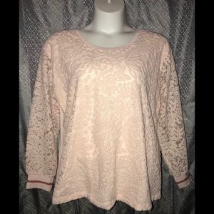 ⬇️Lane Bryant blush lace front top